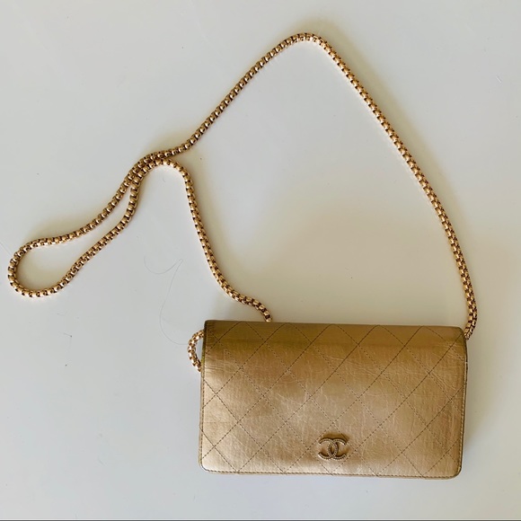 Authentic Chanel Gold Quilted Long Wallet - Picture 3 of 7